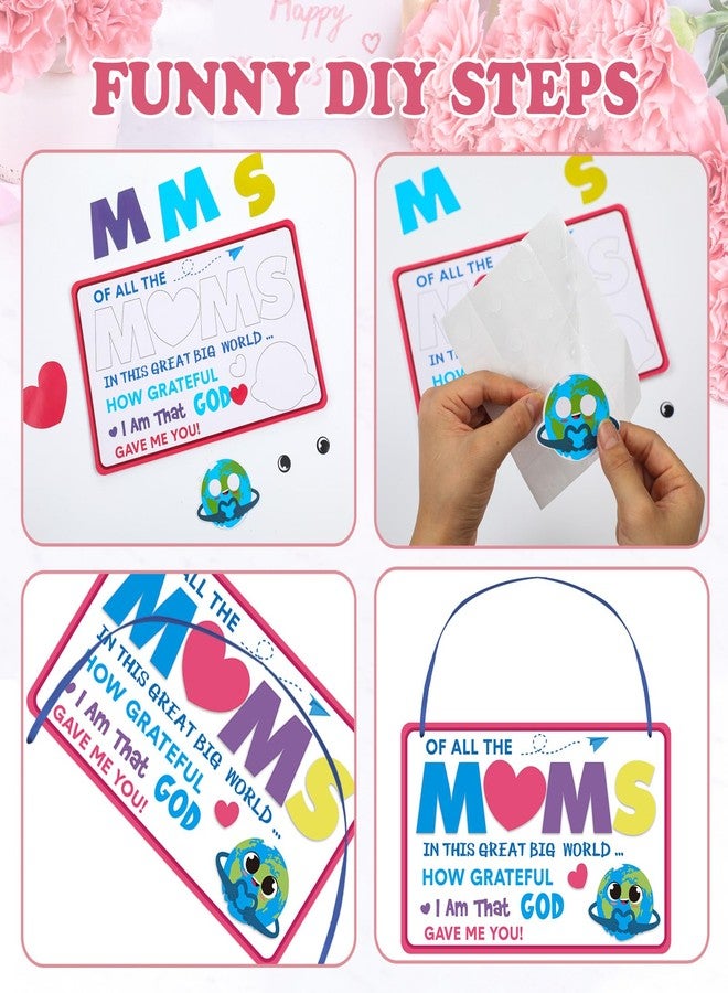 Chivertion 24 Sets Mother's Day Craft Kit for Kids Bulk Religious Mother's Day Sign Craft Kit with Smiling Heart and Feature Test DIY Craft Gifts for Sunday School Classroom Activities Art Projects - Image 3
